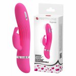 G Spot Rabbit Vibrator with Bunny Ears for Clitoris Stimulation,Waterproof Dildo Vibrator with 7 Powerful Vibrations