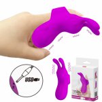 Rabbit Finger Clitoris Stimulator Vibrator G-spot Vagina Vibrating Stimulator Sex Products Sex Toys for Women Female Masturbator