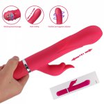 USB Recharge Multi-speed Vibrator 360 Degrees Rotating Silicone Scalable Beaded Magic Wand Massager Sex Toy For Women