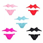 Women Sexy Swim Wear Solid Swimwear Bikini Big Bow Bandeau Beach Wear Halter Swimsuit Push Up Bathing Suit