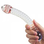 Bending Double Glass Dildo Screw Thread Glass Butt Plug Double Ended Crystal Dildo Lesbian Sex Toy Glass Sex Toys For Women Men