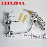 HEBUZHOU Anal Plug Male Chastity Belt Cock Cage Stainless Steel Chastity Device Butt Plug Penis Ring Urethral Sound Bondage Suit