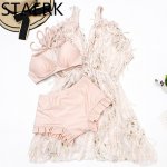 Women High waist bikini set Off shoulder swimwear 2019 Lace up bathing suit Sexy two-piece suit Push up bathers underwire bikini