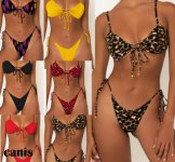 Sexy Women New 2019 Summer Leopard Bikini Set Padded Bra Bottoms Swimwear Bathing Suit Swimsuit Swimming Suit