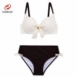 COOCLO Super Large Cup Push up Swimwear Women Bikinis set Swim Beach Wear Sexy Solid Plus Size Bathing Suit Two Pieces Swimsuit 