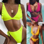 Turmeric Sexy neon bikini 2019 micro Belt brazilian swimsuit female Push up thong swimwear women bathing suit biquini Summer new