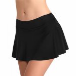 Safety Trousers Skirted Bikini Swimwear Skirt Sexy Women Mid Waist Solid Skirted Bikini Bottom Swimsuit Swim Pleated Skirt XL