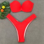 Womens Sexy Bikini Set Padded Bra Crease Bandeau Tube Top Swimsuit Beach Swimwear Bathing Suit Beachwear