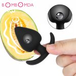 Smooth Silicone Anal Plug with Metal Ball Butt Plugs Anus Prostate Stimulator Massager Buttplug Adult Sex Toys for Men Women Gay