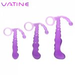 VATINE Butt Plug for Beginner Sex Toys for Men Women S/M/L with Pull Ring Crystal Jewelry Anal Plug Prostate Massager