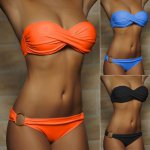 SEXY Women Sleeveless Bandage Bikini Set Push-up Padded Bra Swimsuit Bathing 2pcs Set 2017 Summer Swimwear Biquini Set 