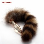 Faux Fox Tail Anal Butt Plug In Adult Games For Couples,Glass Anal Plug Anus Expand Tool,Sex Products Toys For Women