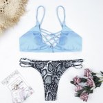 Sexy Brazilian Bikinis Women Snake Swimsuit Padded Beach Wear Halter Bikini Set Push Up Swimwear Bathing Suit