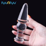 Glass Dildo Artificial Anal Sex Toys Crystal Anal Bead Butt Plug Prostate Massage Masturbate for Men Woman Adult Anal Plug 