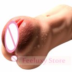 Dual 3D Sex Doll Silicone Real Pussy Vagina with Fake Ass Artificial Black Vagina Sex Toys for Male Masturbation