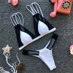 2019 Women Sexy Thong Mesh Bikini Set Swimwear Push Up Swimsuit Bathingsuit Beachwear Swim