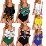 Sexy Bikini 2019 Summer New High Waist Swimsuit Holiday Beach Biquini Pattern Printing Swimwear Padded Bra Bathing Suits Bikini