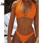 In-X Sexy thong bikini set Solid swimwear women 2019 Triangle swimsuit female Bathing suit Ring bikini Mujer bathers Beach wear 