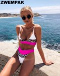 Micro Print Leopard Patchwork Bikini Retro Neon High Waist Thong Halter Swimsuit Sexy Push Up Biquini Bather Swimming Suit 2019