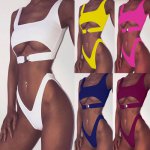 Bikini 2019 Yellow Sexy Swimsuit Brazilian Bikini Set Push Up Button Swimwear Halter Top Beach Wear Bathing Suits Monokini Women