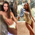 2019 Sexy Leather Sequins Bikini Shiny Bikinis Bling Swimsuit Women Gold Swimwear one piece Monokini Femme Push Up Bathing Suit