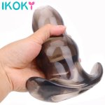 IKOKY Hollow Anal Plug Sex Products Soft Speculum 5 Sizes Prostata Massager Butt Plug Enema Sex Toys For Woman Men Anal Dilator