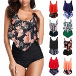 bikinis 2019 mujer Sexy Women Swimsuit Two Piece Backless Floral Printed Swimwear Beachwear Bikini Set maillot de Plus Size 3XL