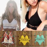 11 Color Hand Crochet Swimwear Push up Bikini Set Sexy Beach Swimsuit Suit