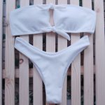 Summer Bandeau Bikini Set Women White Sexy Swimsuit Thong Brazilian Biquini Maillot De Bain Beach Wear Bathing Suit For Female