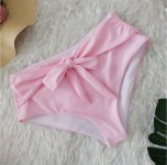 Female Sexy Bikini Shorts Swimwear Fashion Solid Color Bandage Ruffled High Waist Swimming pants Beachwear