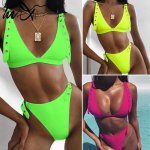 In-X Neon bikinis 2019 mujer Sexy high waist swimsuit female Belt bathing suit women swimwear Sports bikini set Summer beachwear