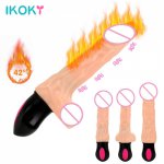 IKOKY 12 Mode Realistic Dildo Vibrator Soft Bendable Heating Clitoris Vagina Massager Sex Toys for Woman Female Masturbation