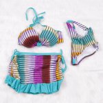 TQSKK 2019 Sexy Swimwear Women Bikini Set Bathing Suits Retro Halter Padded Bikinis Dress Swimsuit Female Beach Wear Biquini