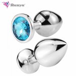 Intimate Metal Anal Plug With Crystal Jewelry Smooth Touch Butt Plug No Vibrator Anal Bead Anus Dilator Anal Toys for Men/Women