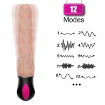 FLXUR 12 Mode Heating Realistic Dildo Vibrator Flexible Soft Silicone Penis G Spot Vagina Vibrator Masturbator Sex Toy For Women