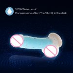 Large Two-color Vagina Double-layer Light Dildos Realistic Massager Dildo Suction Cup Masturbator Vagina Adult Sex Toys Y809