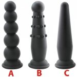 G Spot Sex Toy Large Size Strong Suction Silicone Anal Butt Plug Beads Stimulation Ball Dildo Prostate Massage Penis Fake