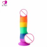 loaey long Rainbow Dildo Sex big toys anal With Suction goods For the Woman Adult Game Erotic Gay Female Huge plastic penis