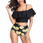 Sexy Women Ruffle Bikini Set High Waist Swimsuit Strap Floral Dot Print Swimwear Bikinis 2019 Mujer Brazilian Bikini Monokini