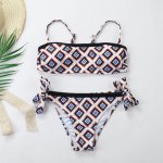 New Swimwear Checkered Flat Sexy High-End Swimsuit Gathered Slim Bikini Resort Spa Swimsuit Two-Piece Suit