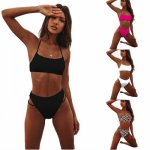 Sexy Thong Pink Bikini Neon Swimsuit High Cut Micro Swimwear Women Halter Padded Biquini Maillot De Bain Femme Bathing Suits