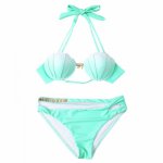 Women Bikini Swimwear Kit Good-looking Shell Beachwear Sexy Two-pieces Swimsuit Set Bathing Suit G6KF