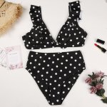 2019 Women Sexy High Waist Bikini Swimwear Push Up Swimsuit Ruffle Bathing Suit Polka Dot Biquinis Summer Beach Wear Female