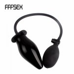 FFFSEX New silicon large black Pump Up air-filled Unisex Anal Butt Plug Sex Toy Adult Backyard Stimulators for Men Woman Gay