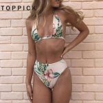 Toppick Bikinis 2018 Mujer Sexy Swimwear Women Swimsuit Bandage Bikinis High Waist Bikini Set Brazilian Beach Bathing Suit