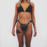 Sexy Bikini Thong Bikinis 2019 Mujer Bikini Set Swimsuit Women Swimwear Chain Neon Womens Swim Wear Swimming Bathing Suit Summer