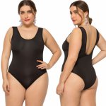 2019 Europe and America Women's New Solid color backless big size fat woman swimsuit swimsuit Siamese bikini sexy swimsuit