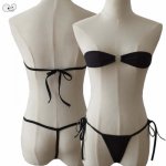 Mini Coverage See Through Extreme Micro G-String Bikinis Sexy Thong Bikini Set Bandeau Swimwear Female Ring Swimsuit Bathingsuit