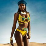 African Print Bathing Suit Swimwear Women 2019 New Sexy Swimsuit Yellow Bikini Tribal High Waist Bikini Set Maillot De Bain