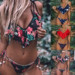 Women's Swimming Suit Sexy Bikini Swimsuit Women Bandage Bikini Set Push-Up Brazilian Print Swimwear Beachwear Swimsui